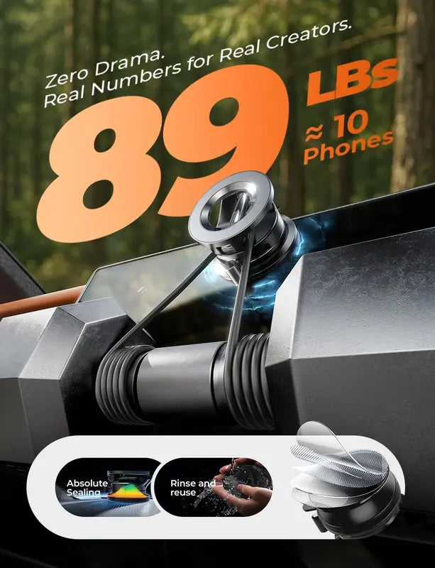 LISEN  iphone 17  Vacuum MagSafe Car Mount  Magnetic Phone Holder, 360° Adjustable for MagSafe Car Holder Foldable Suction Phone Mount for Car, for Garmin GPS/Mirror/Smooth Surface, for iPhone 17 Pro Max 16